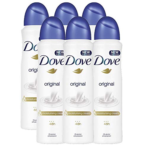 Dove Original Aerosol Spray Deodorant & Anti-Perspirant 150ML / 5.07 Oz,(6 Pack)