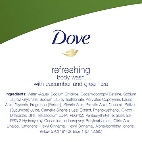 Dove Refreshing Body Wash Revitalizes and Refreshes Skin Cucumber and Green T...