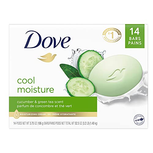 Dove Skin Care Beauty Bar For Softer Skin Cucumber and Green Tea More Moistur...