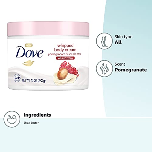 Dove Whipped Body Cream Dry Skin Moisturizer Pomegranate and Shea Butter Nour...