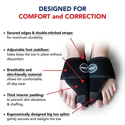 Toe Straightener Foot Brace - Adjustable Foot Wrap and Big Toe Brace to Corre...
