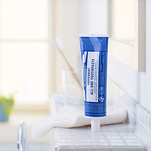 Dr. Bronner’s - All-One Toothpaste (Peppermint, 5 ounce) - 70% Organic Ingred...