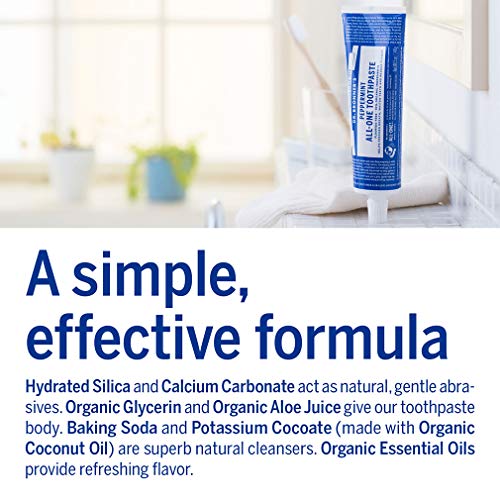 Dr. Bronner’s - All-One Toothpaste (Peppermint, 5 ounce) - 70% Organic Ingred...