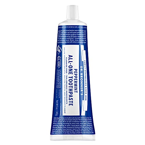 Dr. Bronner’s - All-One Toothpaste (Peppermint, 5 ounce) - 70% Organic Ingred...