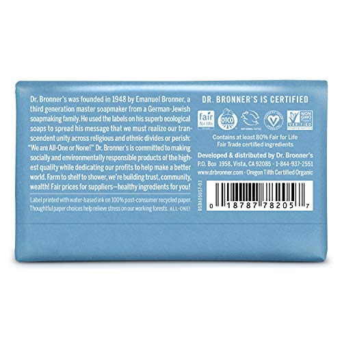 Dr. Bronner’s - Pure-Castile Bar Soap (Baby Unscented, 5 oz, 6-Pack) -Made wi...