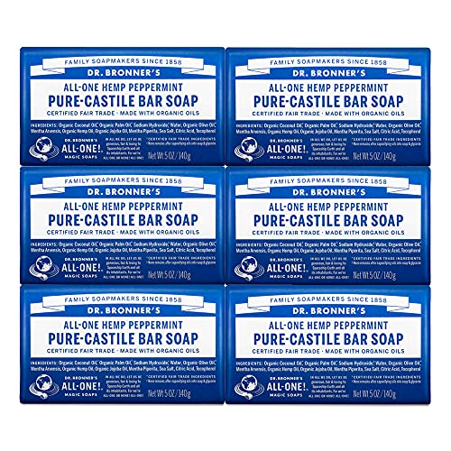 Dr. Bronner’s - Pure-Castile Bar Soap (Peppermint, 5 ounce) - Made with Organ...