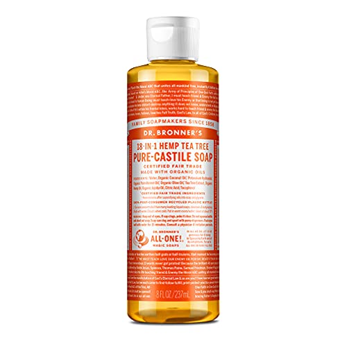 Dr. Bronner’s - Pure-Castile Liquid Soap (Tea Tree, 8 ounce) - Made with Orga...