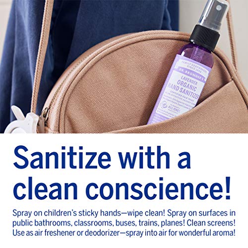 Dr. Bronner's - Organic Hand Sanitizer Spray (Lavender, 2 ounce, 6-Pack) - Si...