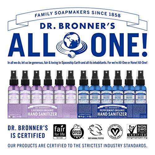 Dr. Bronner's - Organic Hand Sanitizer Spray (Lavender, 2 ounce, 6-Pack) - Si...
