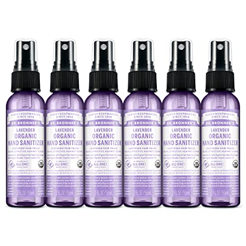 Dr. Bronner's - Organic Hand Sanitizer Spray (Lavender, 2 ounce, 6-Pack) - Si...