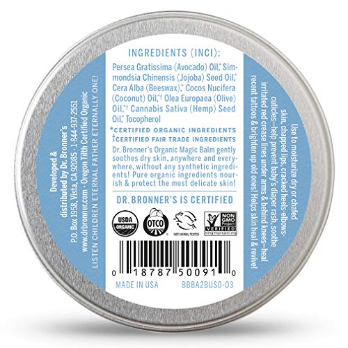 Dr. Bronner's - Organic Magic Balm (Baby Unscented, 2 Ounce) - Made with Orga...