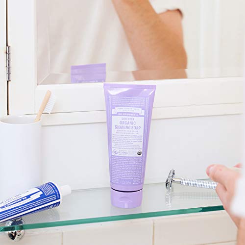 Dr. Bronner's - Organic Shaving Soap (Lavender, 7 Ounce) - Certified Organic,...