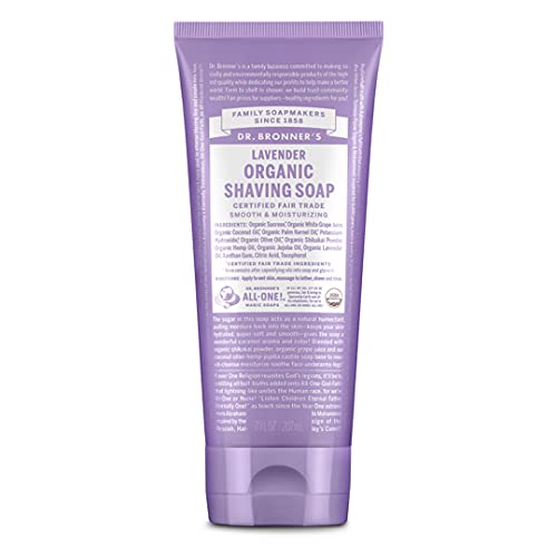 Dr. Bronner's - Organic Shaving Soap (Lavender, 7 Ounce) - Certified Organic,...