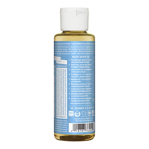 Dr. Bronners - Pure-Castile Liquid Soap (Baby Unscented, 4 Ounce) - Made with...