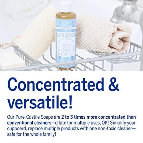 Dr. Bronners - Pure-Castile Liquid Soap (Baby Unscented, 4 Ounce) - Made with...