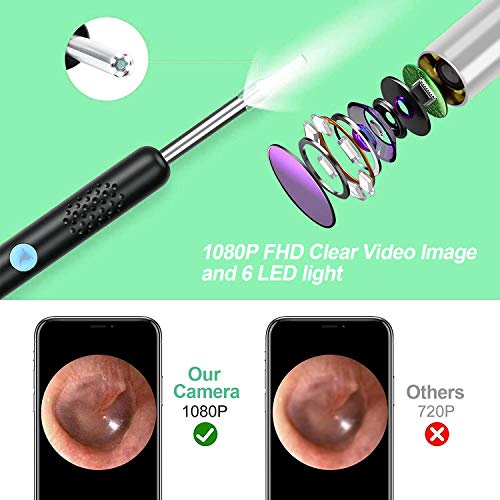 Earwax Removal Tool with Camera,Earwax Cleaner Tools with 1080P FHD Wireless ...