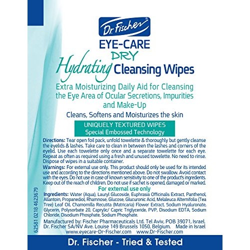 Dr. Fischer Daily hygienic & hydrating eyelid wipes- Complementary aid for dr...