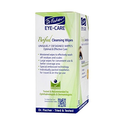Dr. Fischer Premium, Purified, Non-Irritating & Hypoallergenic Eyelid Wipes– ...