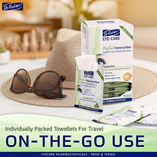 Dr. Fischer Premium, Purified, Non-Irritating & Hypoallergenic Eyelid Wipes– ...
