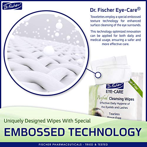Dr. Fischer Premium, Purified, Non-Irritating & Hypoallergenic Eyelid Wipes– ...