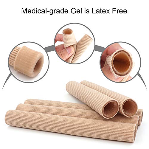 Dr.Foot Toe Tubes, Fabric Sleeve Protectors with Gel Lining Pad to Prevent Co...