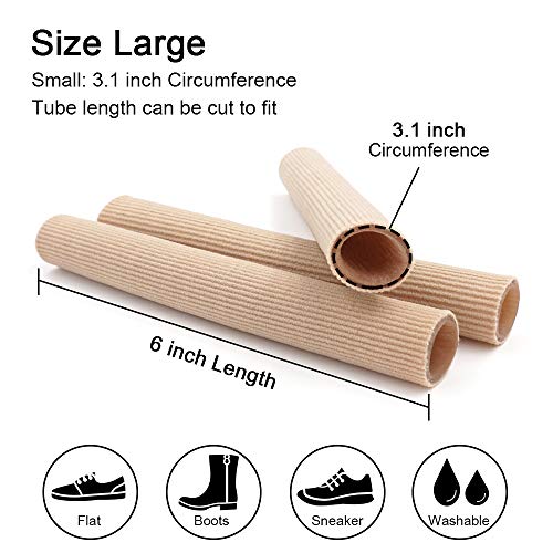 Dr.Foot Toe Tubes, Fabric Sleeve Protectors with Gel Lining Pad to Prevent Co...