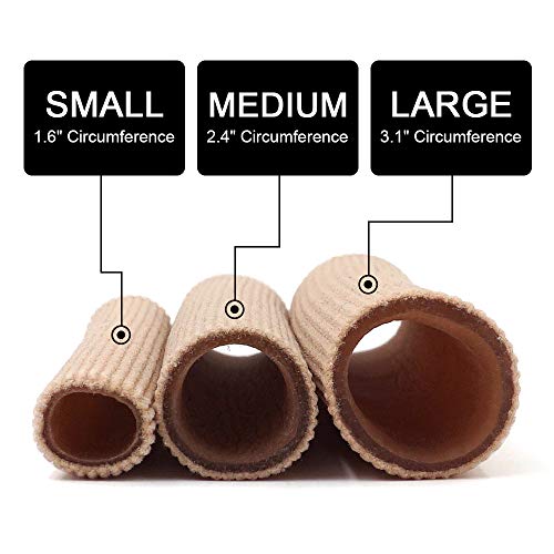 Dr.Foot Toe Tubes, Fabric Sleeve Protectors with Gel Lining Pad to Prevent Co...