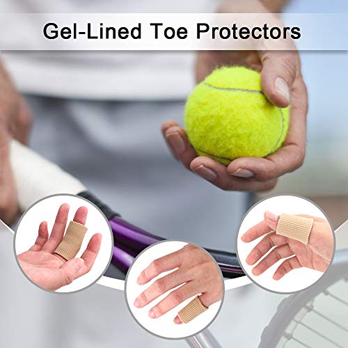 Dr.Foot Toe Tubes, Fabric Sleeve Protectors with Gel Lining Pad to Prevent Co...