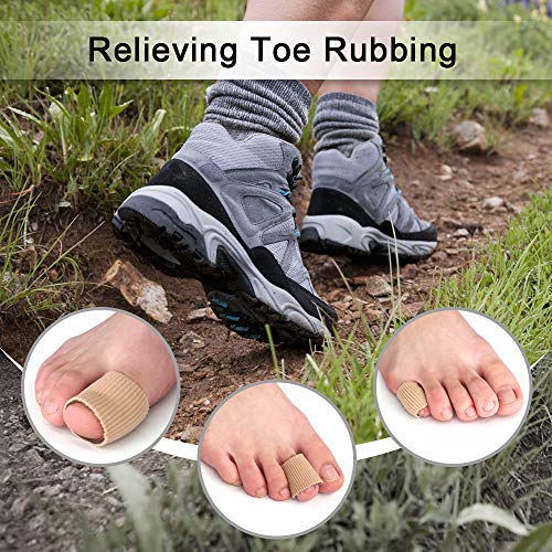 Dr.Foot Toe Tubes, Fabric Sleeve Protectors with Gel Lining Pad to Prevent Co...