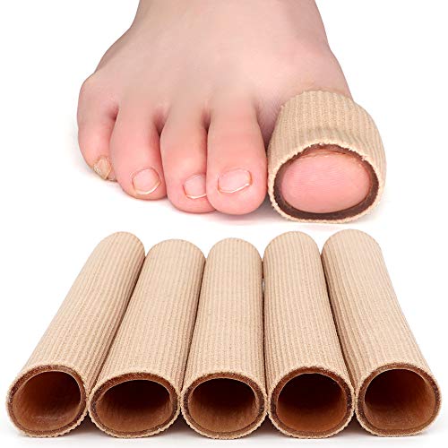 Dr.Foot Toe Tubes, Fabric Sleeve Protectors with Gel Lining Pad to Prevent Co...