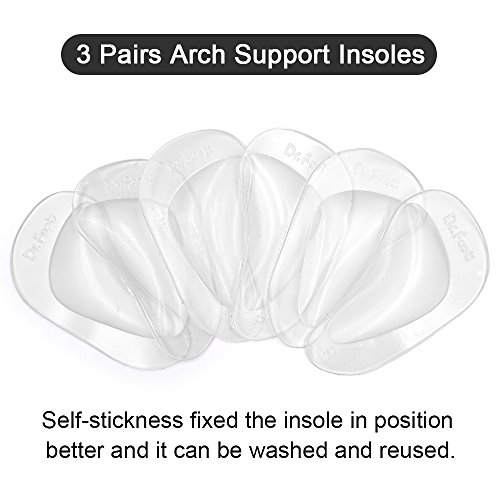 Dr. Foot's Arch Support Shoe Insoles for Flat Feet, Gel Arch Inserts for Plan...