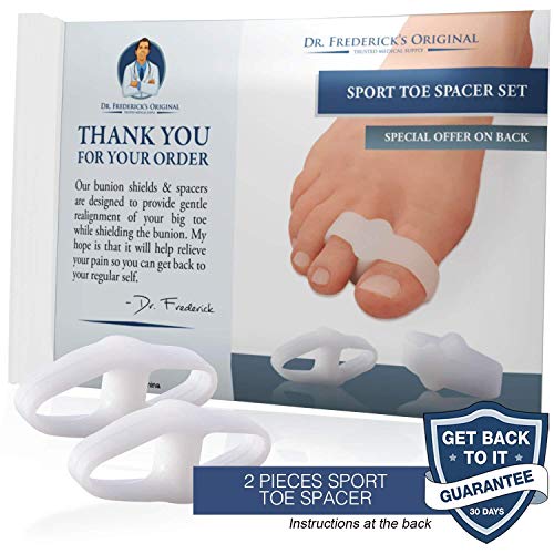 Dr. Frederick's Original 2 Piece Sport Bunion Toe Spacer Set - 1 Pair Soft Ge...