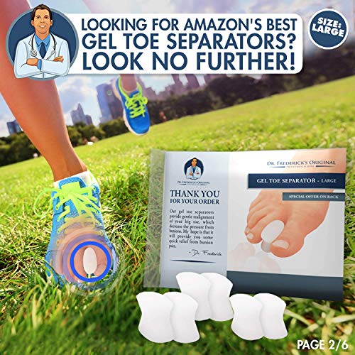 Dr. Frederick's Original Gel Toe Separators - Bunion Pain Relief for Men & Wo...