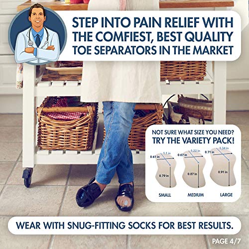 Dr. Frederick's Original Gel Toe Separators - Bunion Pain Relief for Men & Wo...