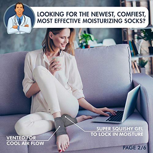 Dr. Frederick's Original Moisturizing Heel Socks for Cracked Heel Treatment -...