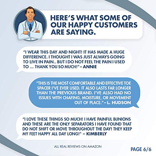 Dr. Frederick's Original Toe Spacers for Bunions - 4 Pieces - Temporary Bunio...