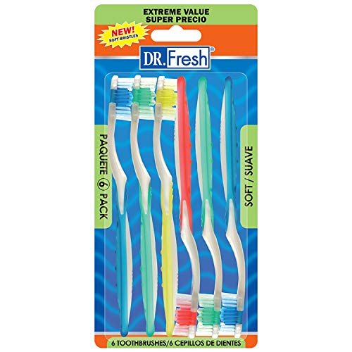 Dr. Fresh Extreme Value Toothbrush Soft Bristles, 36 Count, (Pack of 6)