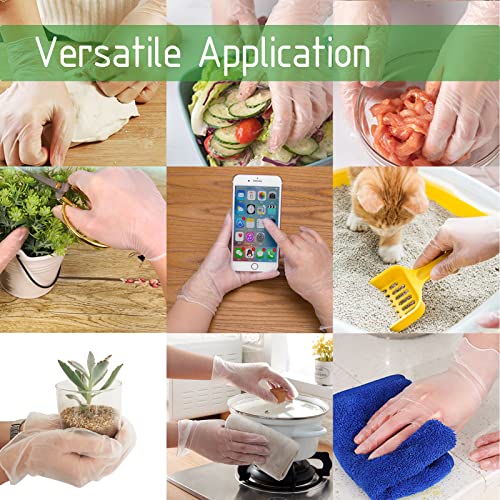 Dr.GreenPanda (XL 1000pcs) Clear Vinyl Disposable Gloves, Food Safe, Food Ser...