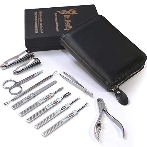 Dr.Heally Manicure Set Professional Pedicure Kit 11 Pieces Stainless Steel Cu...