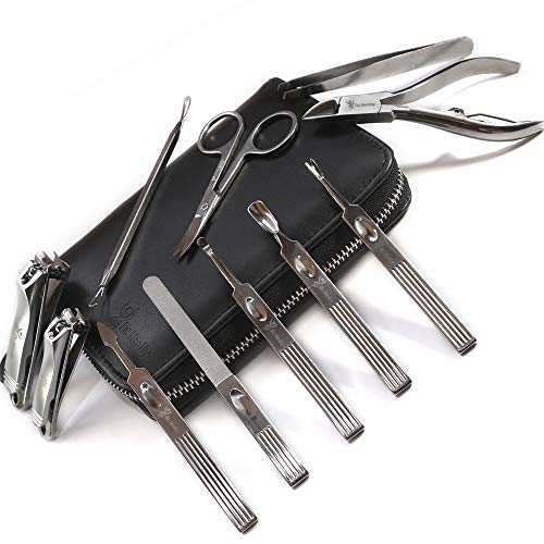 Dr.Heally Manicure Set Professional Pedicure Kit 11 Pieces Stainless Steel Cu...