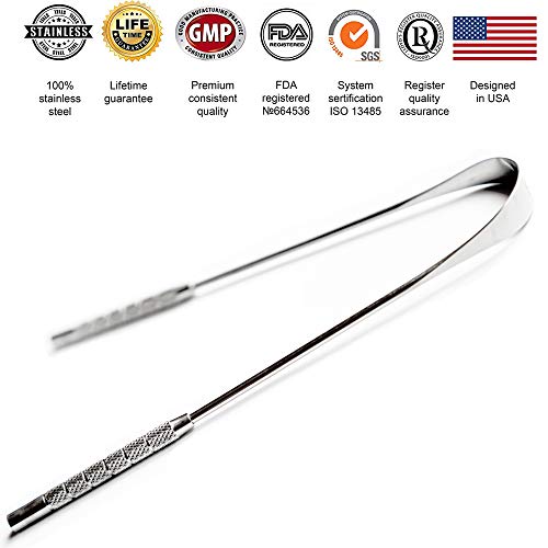 Tongue Scraper Stainless Steel for adult – The Tongue Cleaner Ayurvedic Metal...