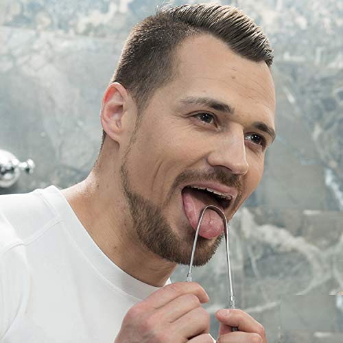 Tongue Scraper Stainless Steel for adult – The Tongue Cleaner Ayurvedic Metal...