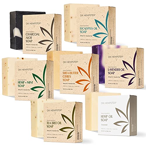 Hemp, Aloe and Charcoal Soap Bar - 5 oz Bar Soap - Skin Cleansing Hemp Soap -...