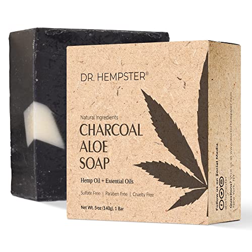 Hemp, Aloe and Charcoal Soap Bar - 5 oz Bar Soap - Skin Cleansing Hemp Soap -...