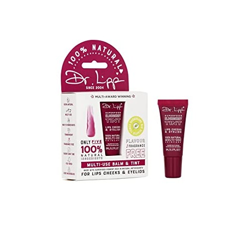 Dr. Lipp - Elderberry Natural Lanolin Tinted Lip Balm - Moisturizing Gloss Fo...