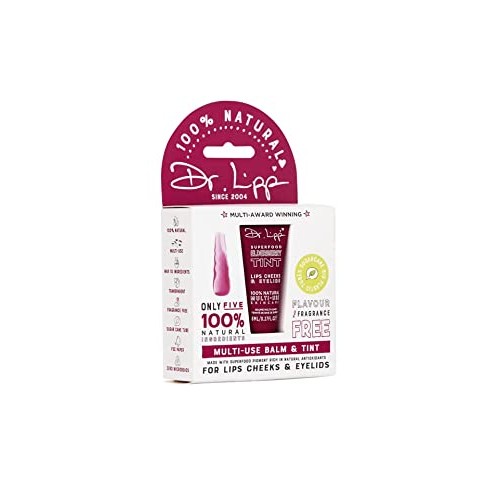 Dr. Lipp - Elderberry Natural Lanolin Tinted Lip Balm - Moisturizing Gloss Fo...