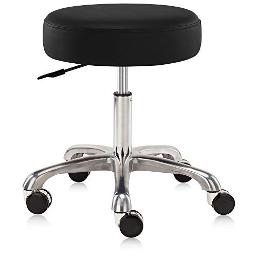 DR.LOMILOMI Extra-Wide Seat Rolling Swivel Clinic Medical Salon Stool Chair w...