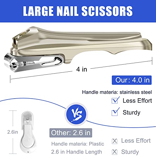 DR. MODE Nail Clippers Easy Grip 360 Degree Rotary Toenail Clippers for Men,S...