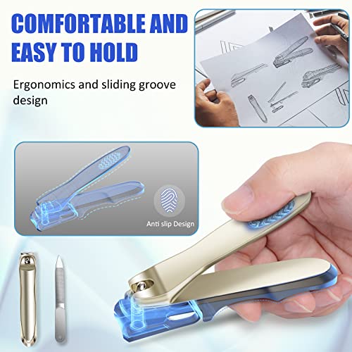 DR. MODE Nail Clippers Easy Grip 360 Degree Rotary Toenail Clippers for Men,S...