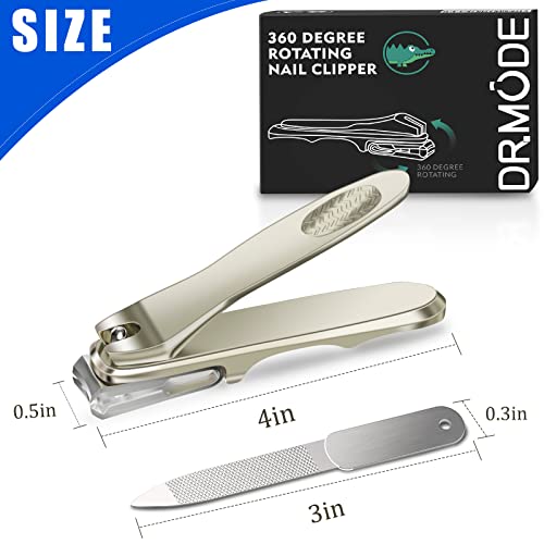 DR. MODE Nail Clippers Easy Grip 360 Degree Rotary Toenail Clippers for Men,S...